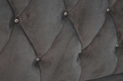 Lincoln Grey Velvet King Bed