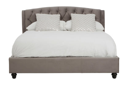 Lincoln Grey Velvet King Bed