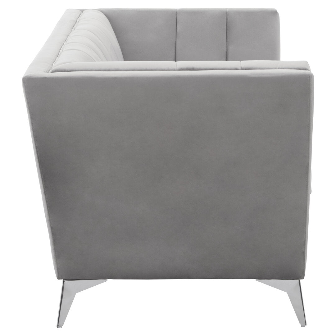 Seville Two Seat Grey Velvet Sofa