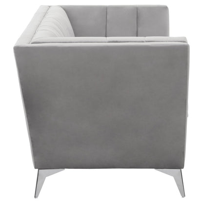 Seville Two Seat Grey Velvet Sofa