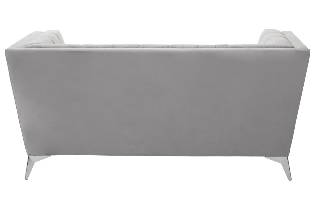 Seville Two Seat Grey Velvet Sofa
