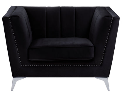 Seville Black Velvet Chair