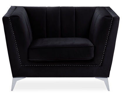 Seville Black Velvet Chair