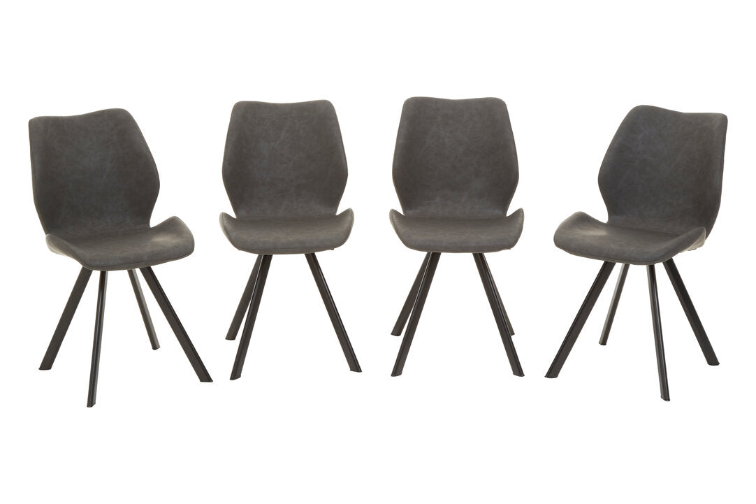 Cordoba Round Marble Effect Dining Table with 6 Chairs Set