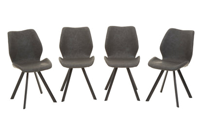 Cordoba Round Marble Effect Dining Table with 6 Chairs Set