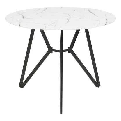 Cordoba Round Marble Effect Dining Table with 6 Chairs Set