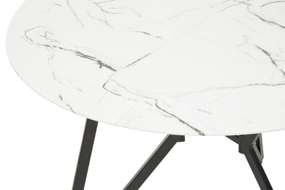 Cordoba Round Marble Effect Dining Table with 6 Chairs Set