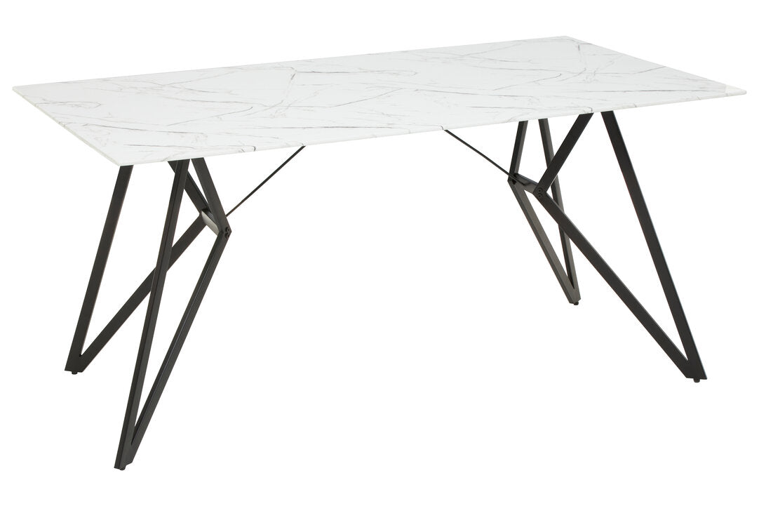 Cordoba Marble Effect Dining Table with 6 Chairs Set