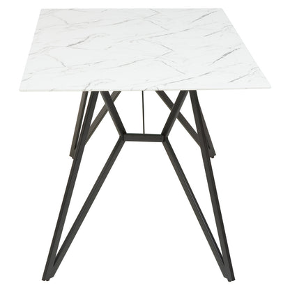 Cordoba Marble Effect Dining Table with 6 Chairs Set