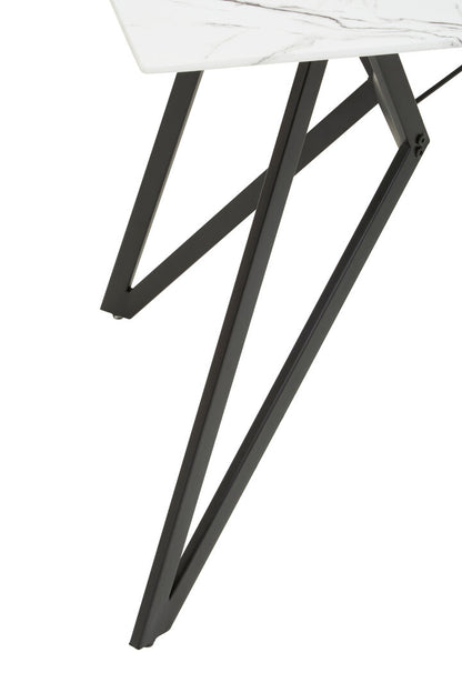 Cordoba Marble Effect Dining Table with 6 Chairs Set