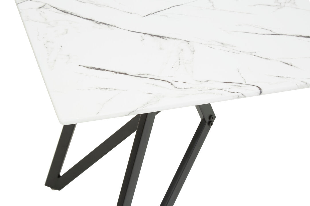 Cordoba Marble Effect Dining Table with 6 Chairs Set