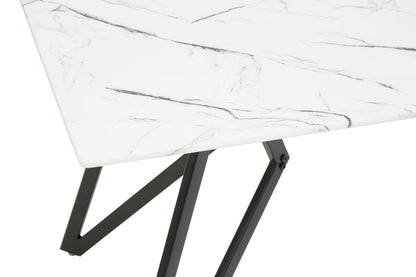 Cordoba Marble Effect Dining Table with 6 Chairs Set