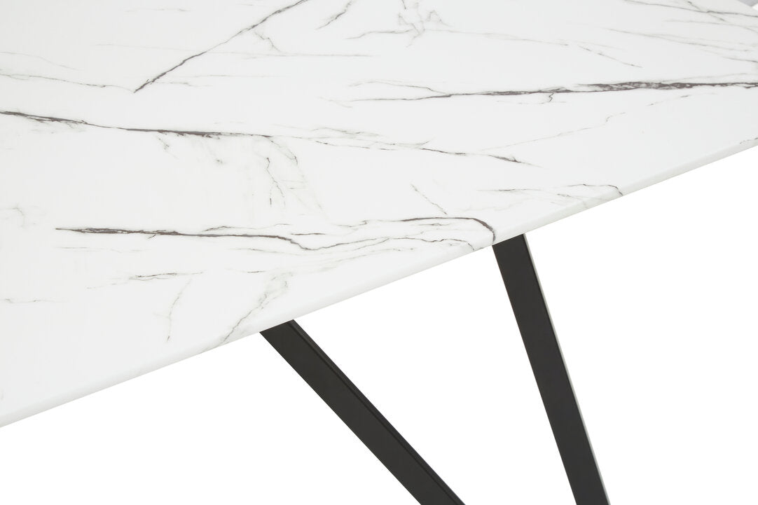 Cordoba Marble Effect Dining Table with 6 Chairs Set