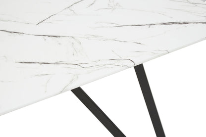 Cordoba Marble Effect Dining Table with 6 Chairs Set