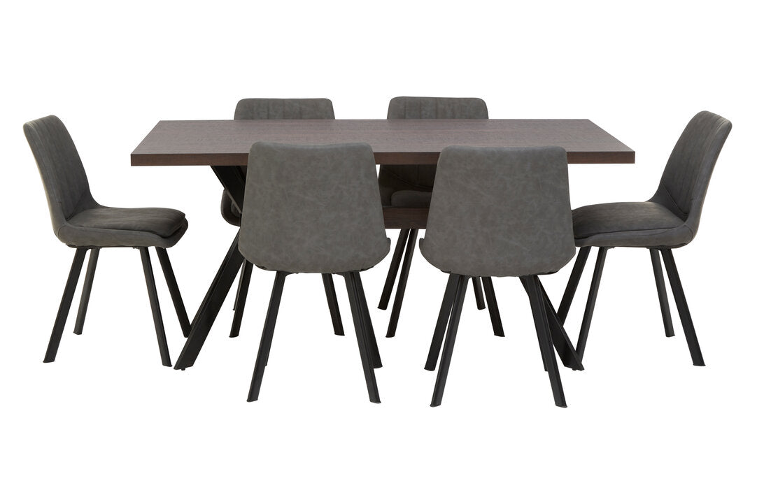 Portofino Rectangle Dining Table with 6 Chairs Set