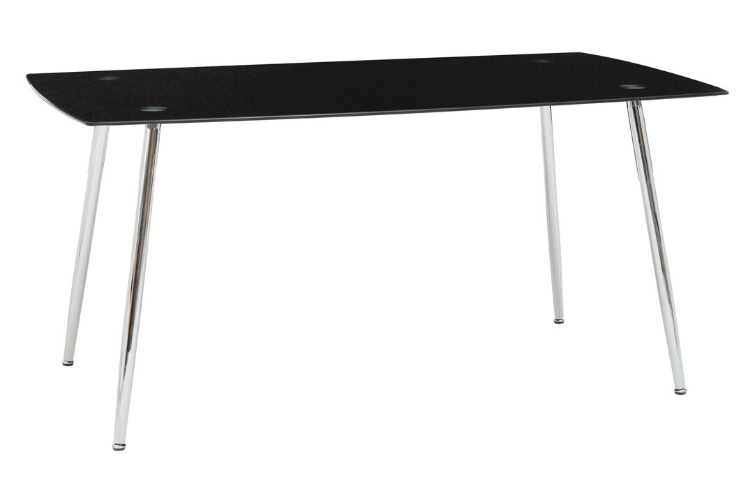 Laguna BlackTempered Glass Dining Table with 6 Chairs