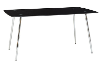 Laguna BlackTempered Glass Dining Table with 6 Chairs