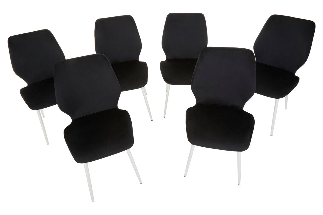 Laguna BlackTempered Glass Dining Table with 6 Chairs