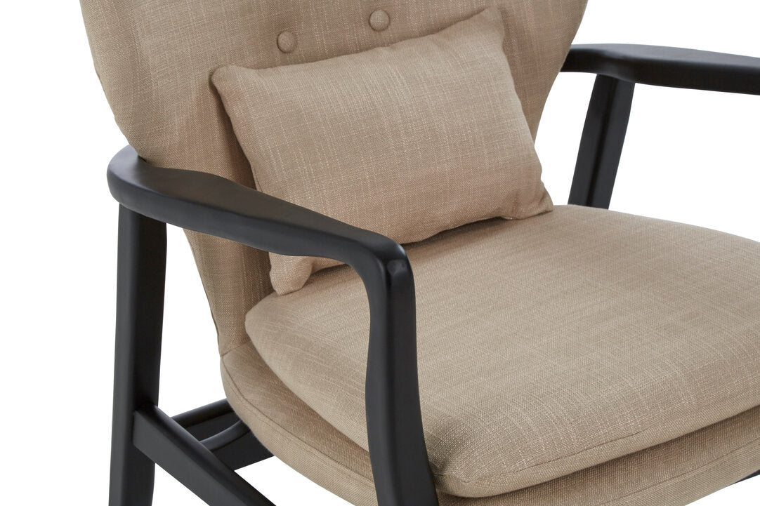 Richmond Beige Chair With Black Wooden Frame