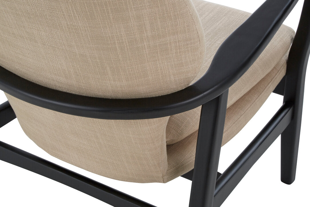Richmond Beige Chair With Black Wooden Frame