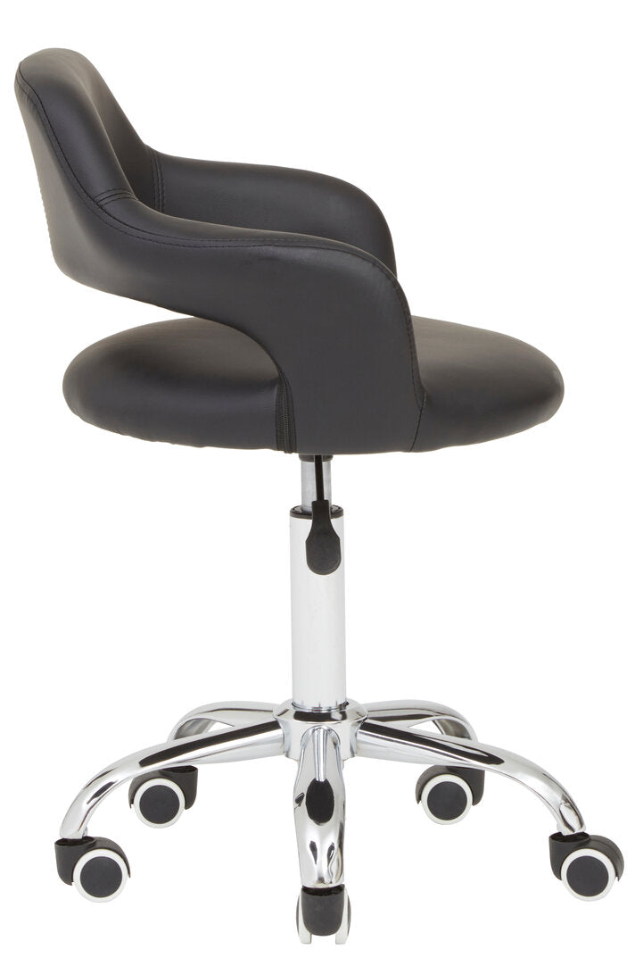 Aurora Black Home Office Chair with Curved Back