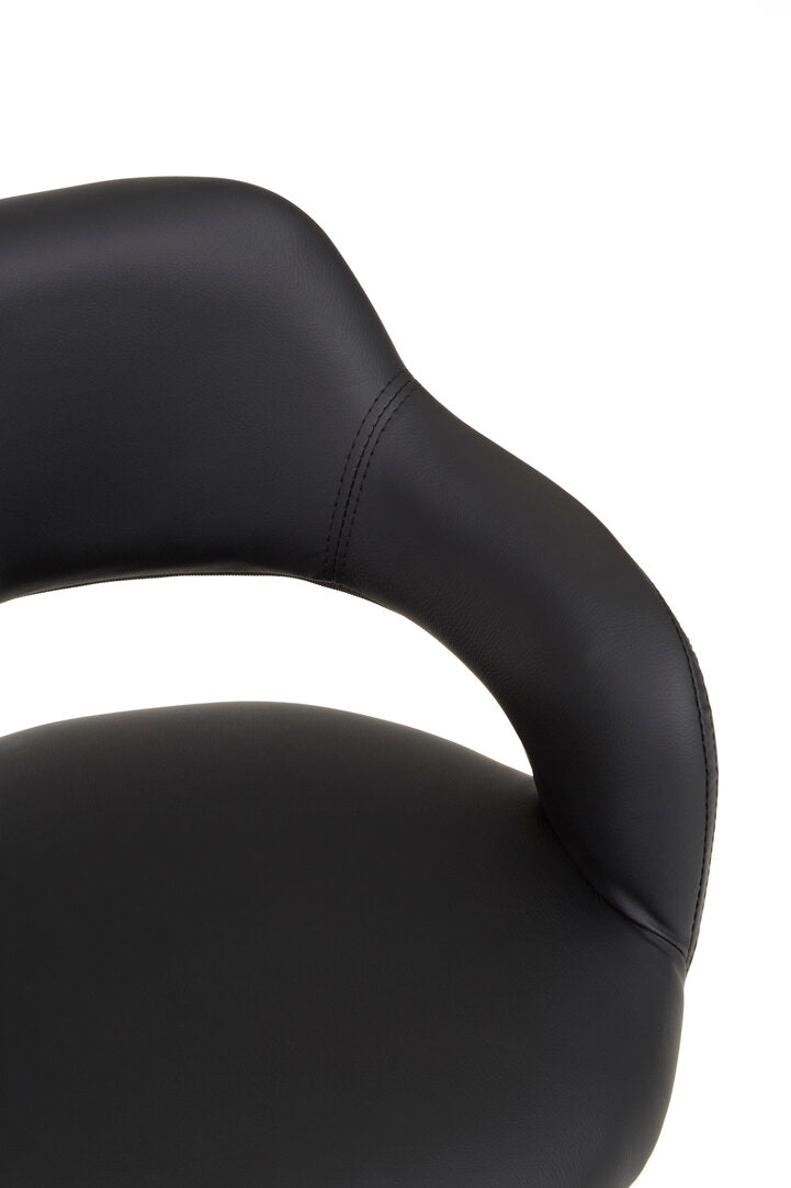 Aurora Black Home Office Chair with Curved Back