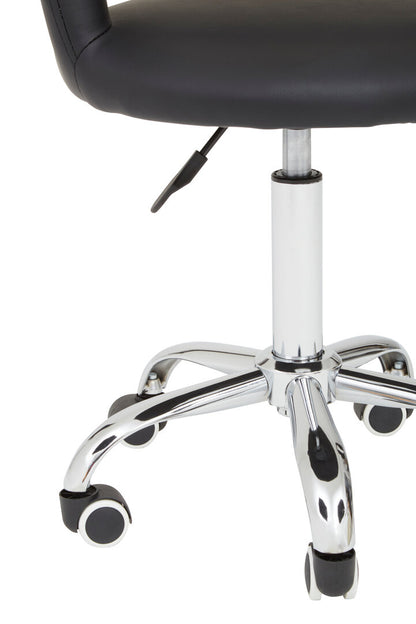 Aurora Black Home Office Chair with Curved Back