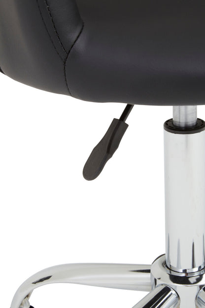 Aurora Black Home Office Chair with Curved Back