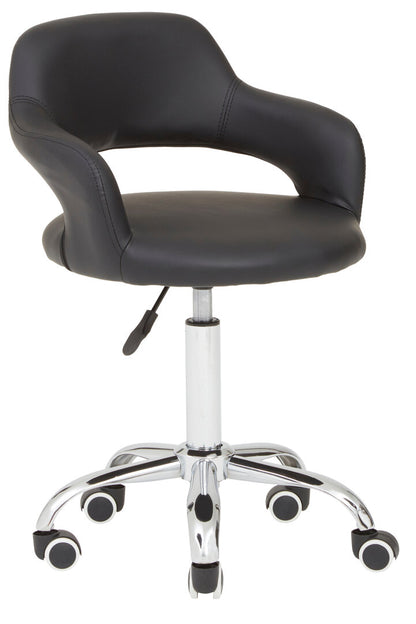 Aurora Black Home Office Chair with Curved Back