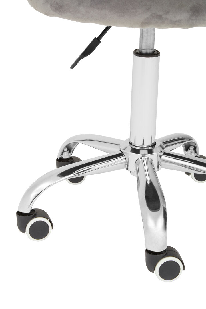 Aurora Grey Velvet Home Office Chair with Curved Back