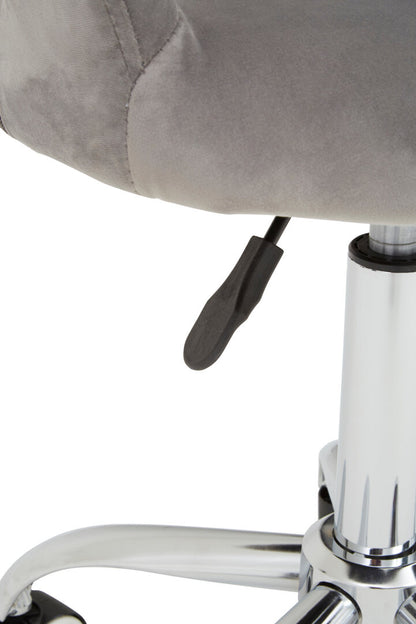 Aurora Grey Velvet Home Office Chair with Curved Back