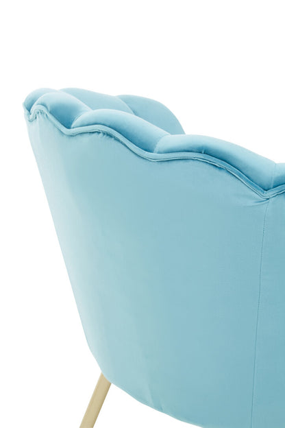 Whitby Aqua Velvet Scalloped Chair