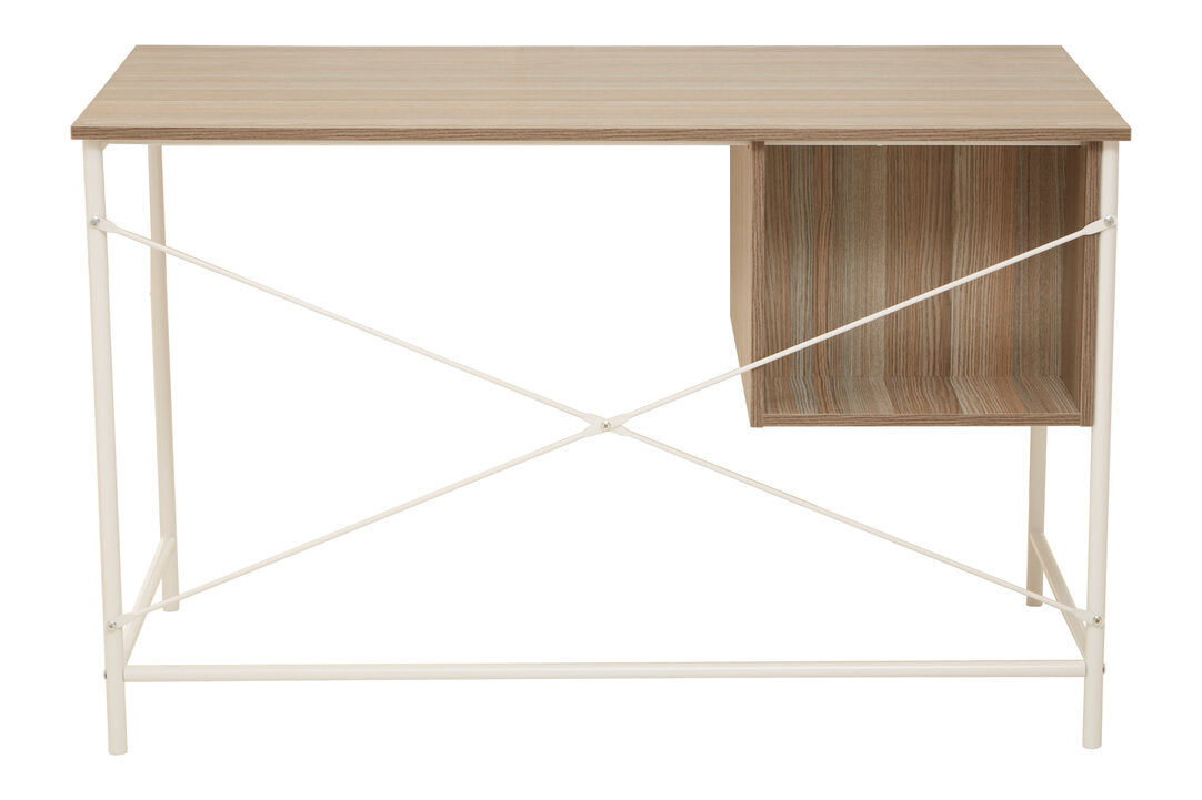 Penzance Light Oak Veneer Desk With Drawers