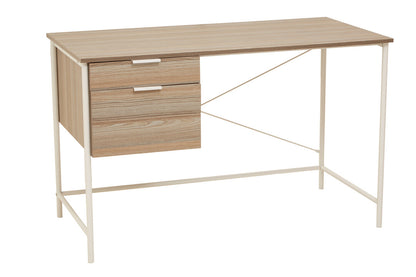 Penzance Light Oak Veneer Desk With Drawers