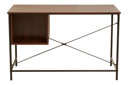 Penzance Dark Walnut Veneer Desk With Drawers