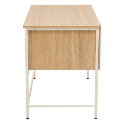 Penzance Natural Oak Veneer Desk With Drawers