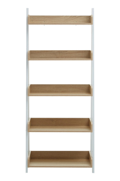 Penzance Five Tier Natural Oak Ladder Shelf Unit