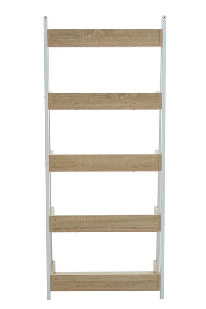 Penzance Five Tier Natural Oak Ladder Shelf Unit