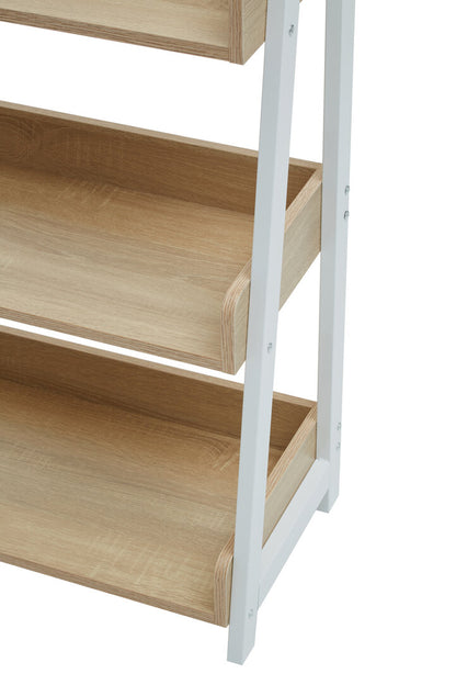 Penzance Five Tier Natural Oak Ladder Shelf Unit