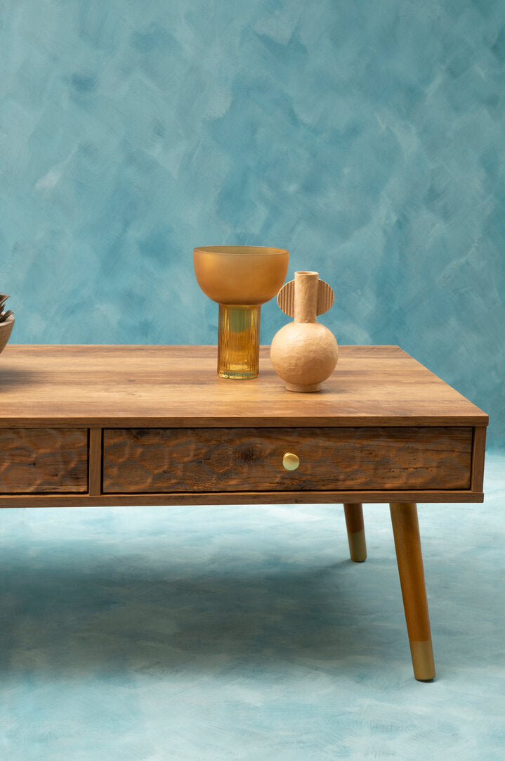 Mayfair Wood Veneer Coffee Table with 2 Drawers