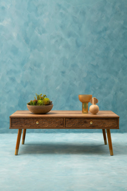Mayfair Wood Veneer Coffee Table with 2 Drawers