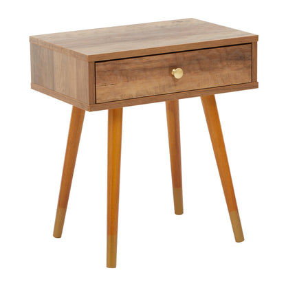Mayfair Wood Veneer Bedside Table with 1 Drawer