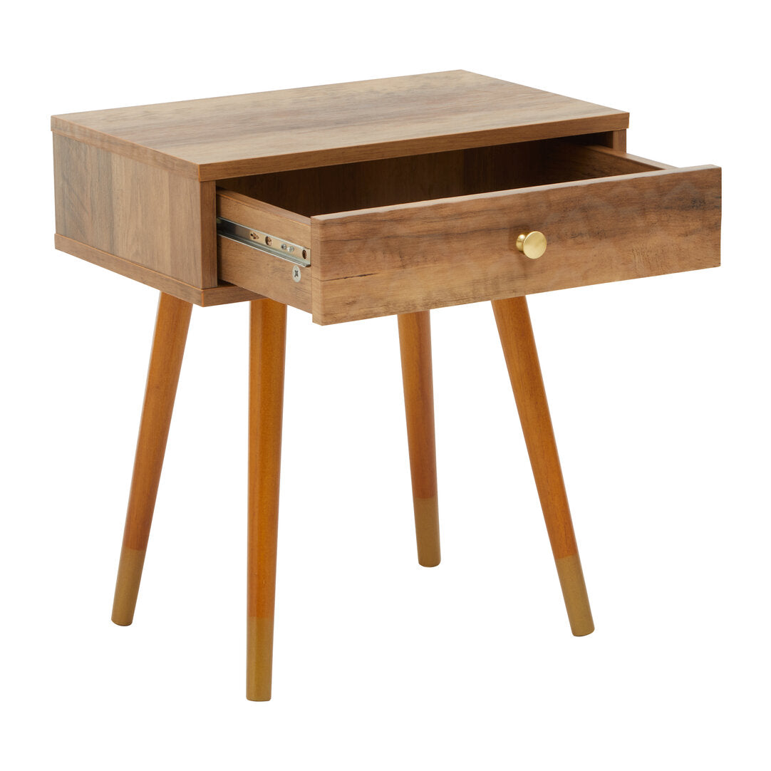 Mayfair Wood Veneer Bedside Table with 1 Drawer