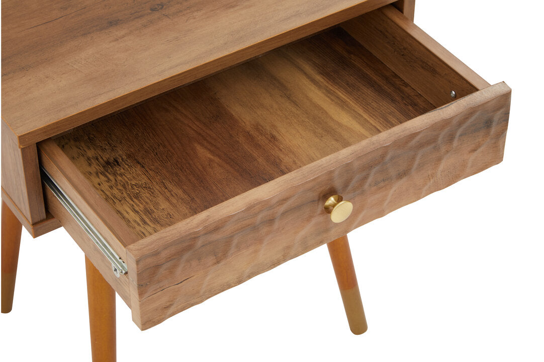 Mayfair Wood Veneer Bedside Table with 1 Drawer