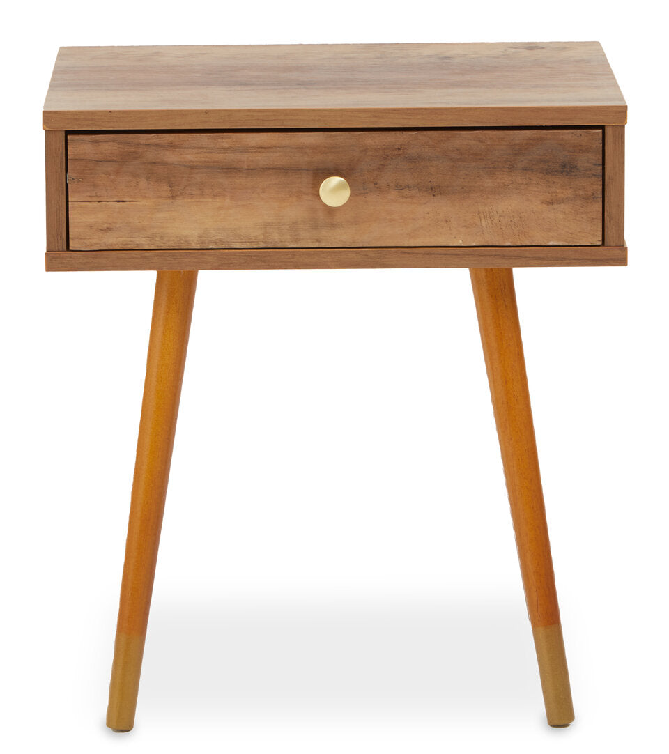 Mayfair Wood Veneer Bedside Table with 1 Drawer