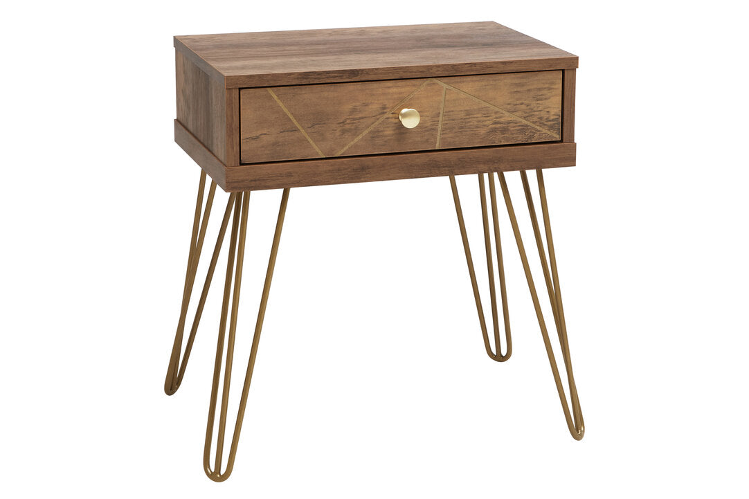Belgravia 1 Drawer Draw Side Table with Hairpin Legs