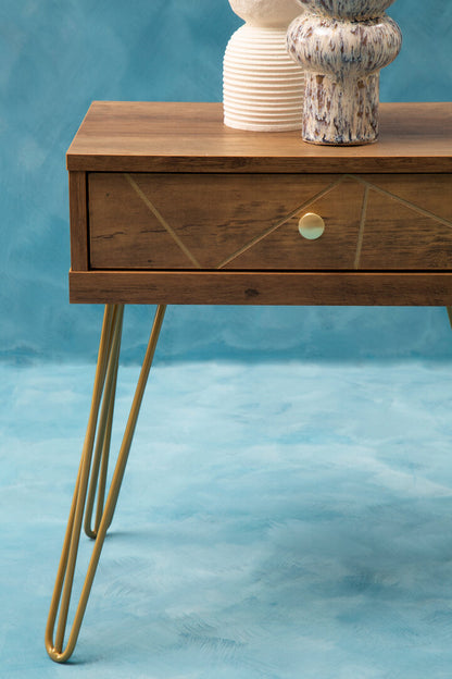Belgravia 1 Drawer Draw Side Table with Hairpin Legs
