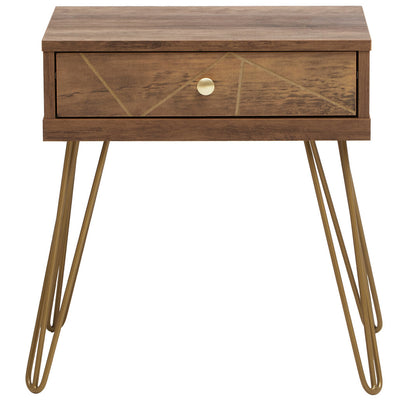 Belgravia 1 Drawer Draw Side Table with Hairpin Legs