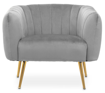 Savoy Grey Velvet Chair