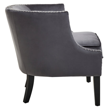 Savoy Grey Velvet Studded Chair